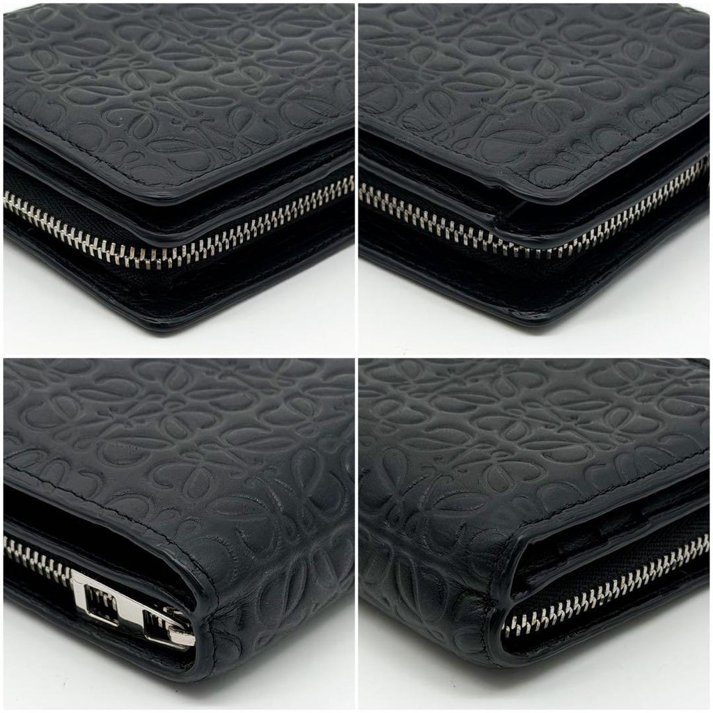 Loewe Repeat Anagram Bifold Black Compact Zip Mini Wallet — view 5