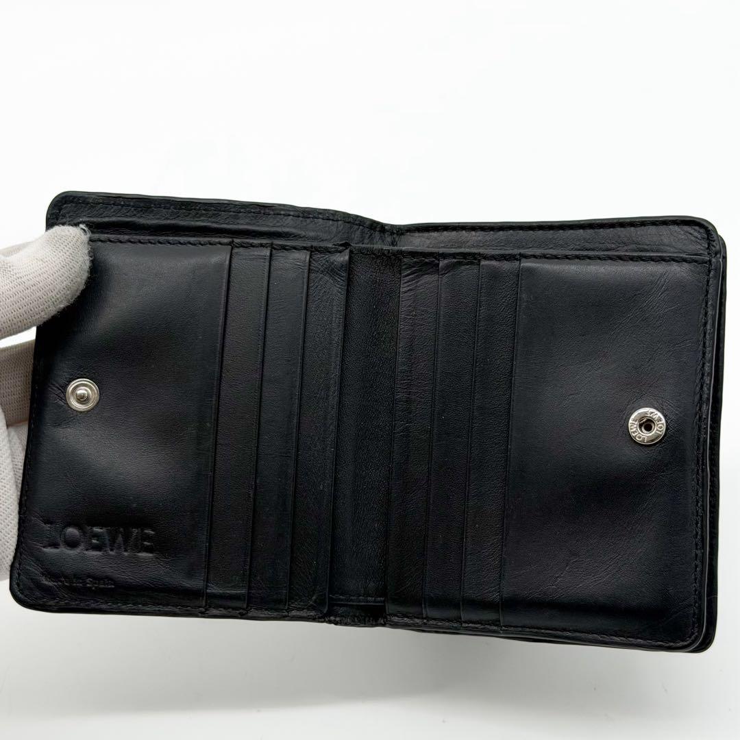 Loewe Repeat Anagram Bifold Black Compact Zip Mini Wallet — view 7