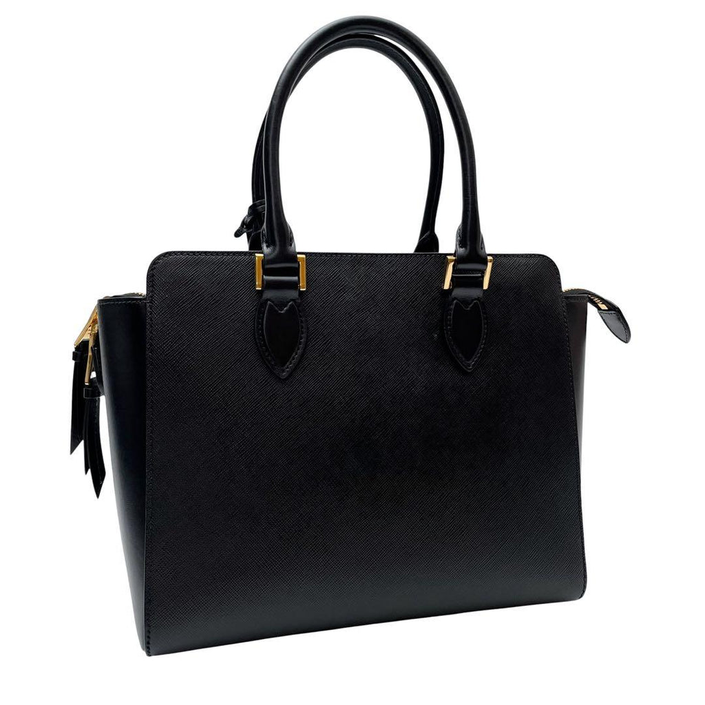 Prada Logo Saffiano Shoulder Bag 2-Way Black — view 2