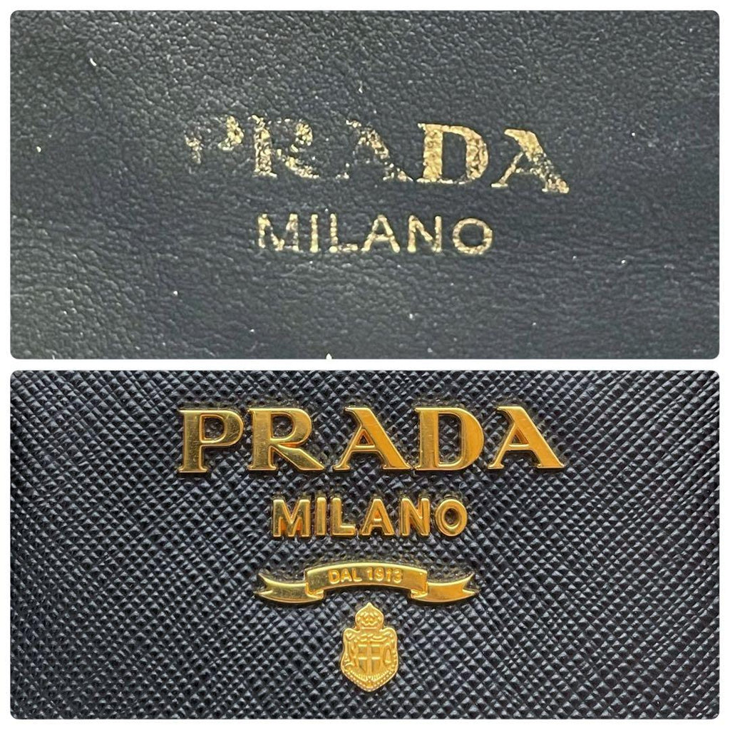 Prada Logo Saffiano Shoulder Bag 2-Way Black — view 9
