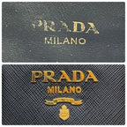 Prada Logo Saffiano Shoulder Bag 2-Way Black — view 9