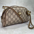 Gucci GG Shoulder Bag Brown Beige Leather Logo