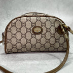 Gucci GG Shoulder Bag Brown Beige Leather Logo — view 2
