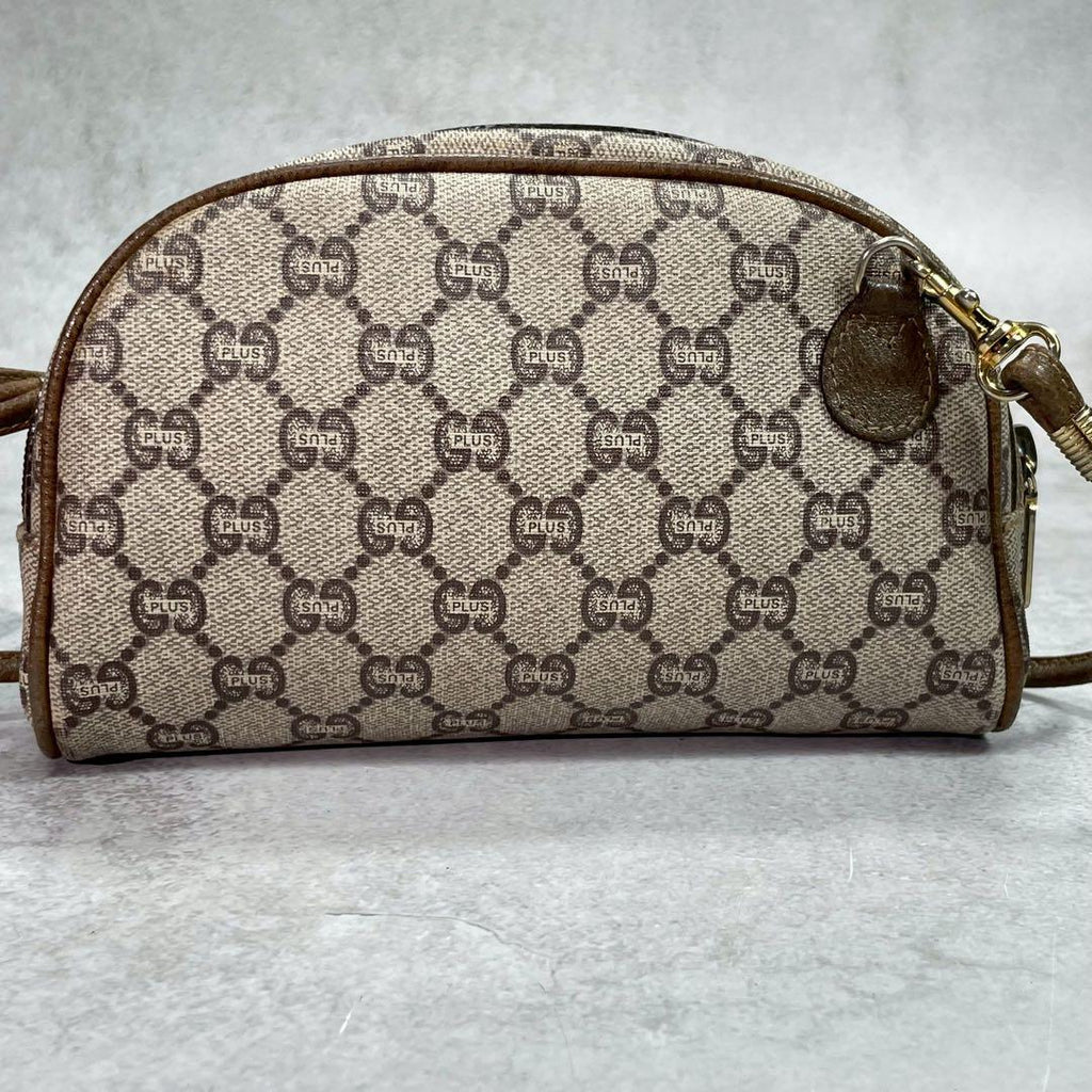 Gucci GG Shoulder Bag Brown Beige Leather Logo — view 3
