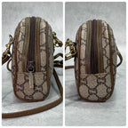 Gucci GG Shoulder Bag Brown Beige Leather Logo — view 7