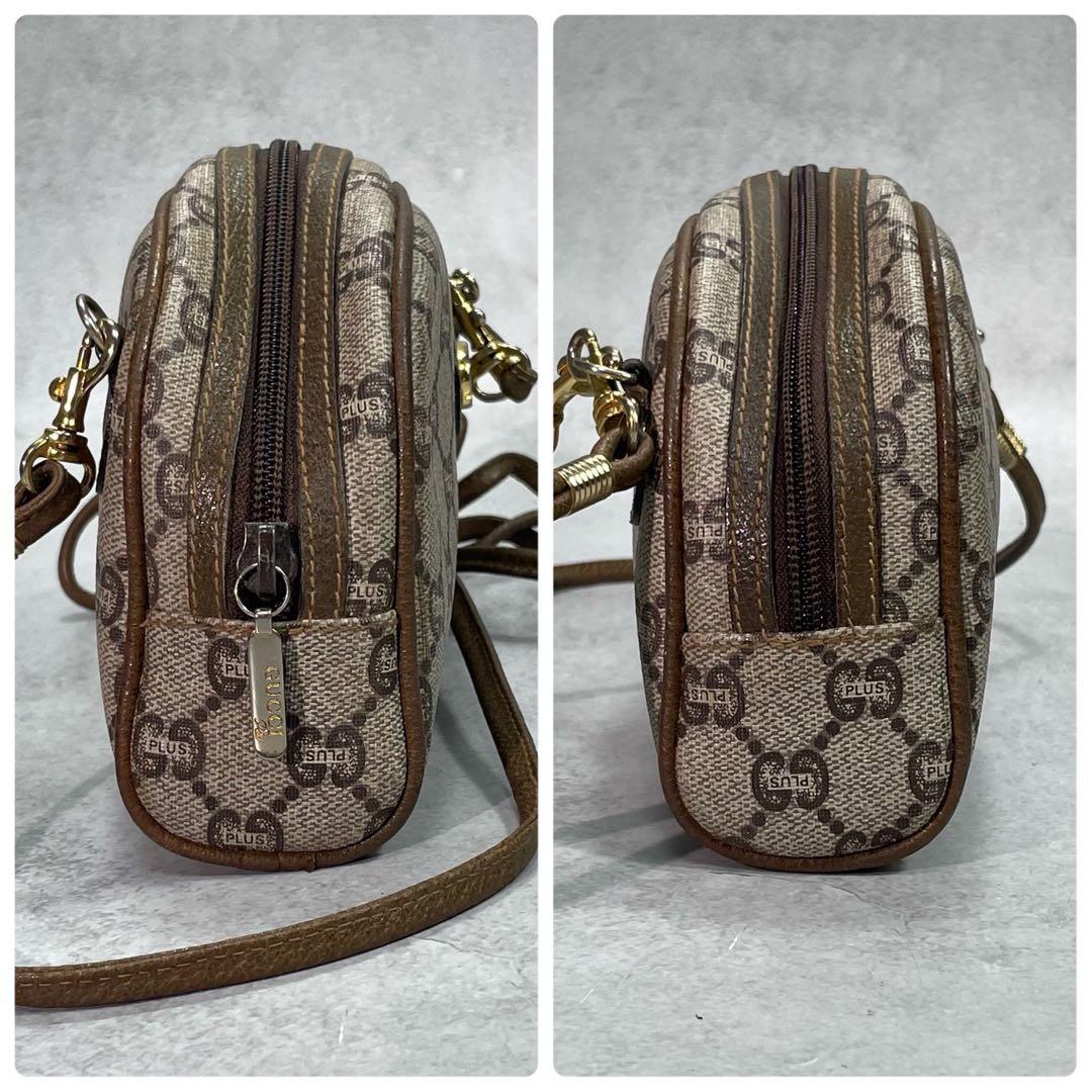 Gucci GG Shoulder Bag Brown Beige Leather Logo — view 7