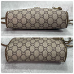 Gucci GG Shoulder Bag Brown Beige Leather Logo — view 8