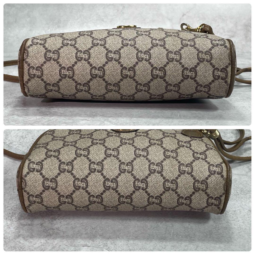 Gucci GG Shoulder Bag Brown Beige Leather Logo — view 8