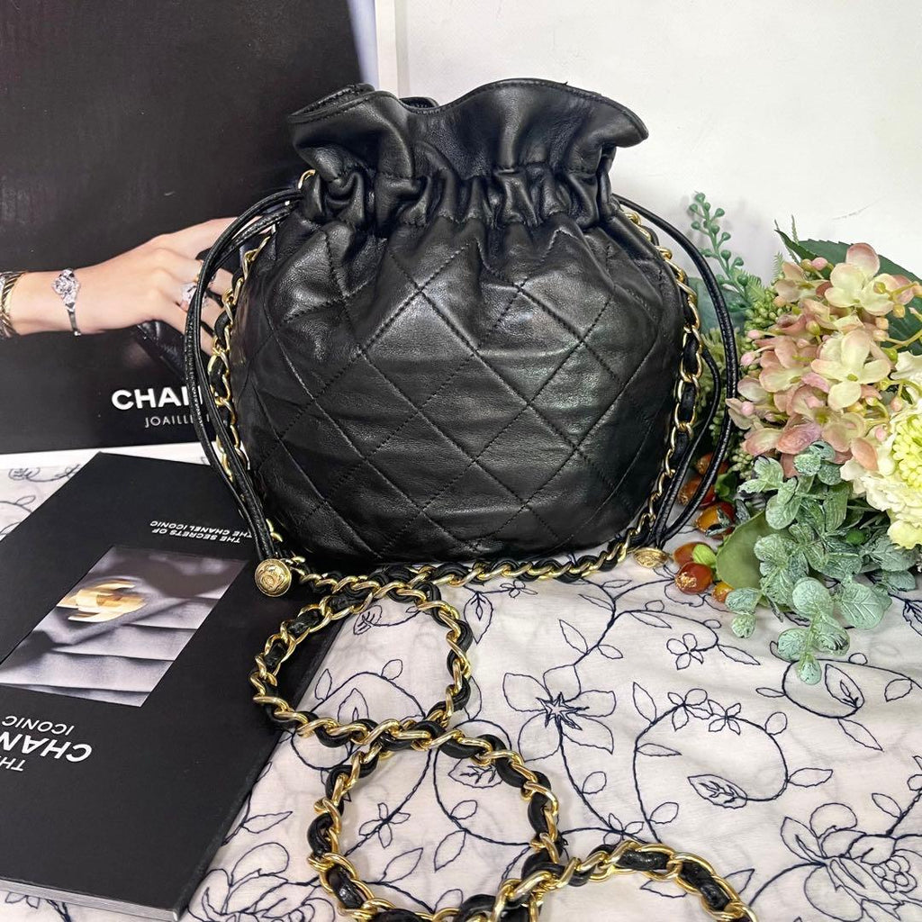 Chanel Quilted Drawstring Vintage Shoulder — view 3
