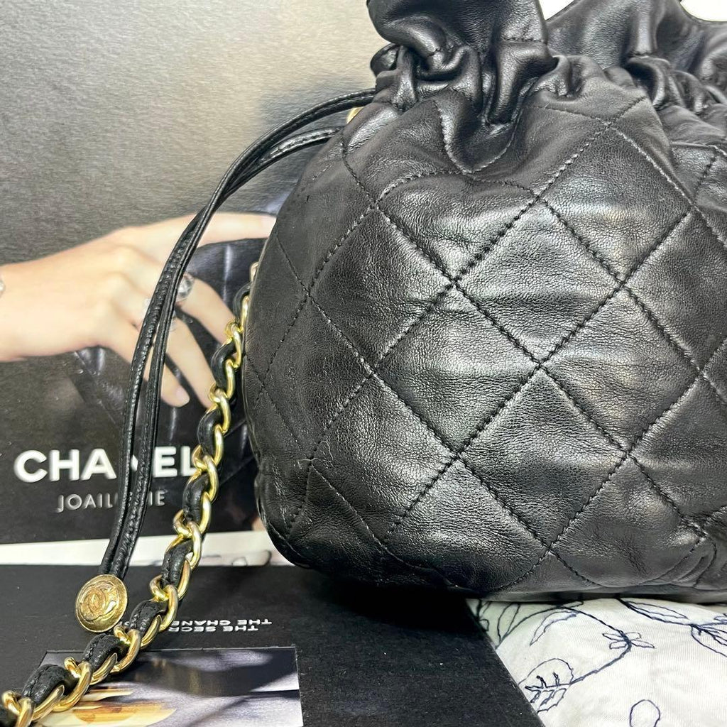 Chanel Quilted Drawstring Vintage Shoulder — view 4