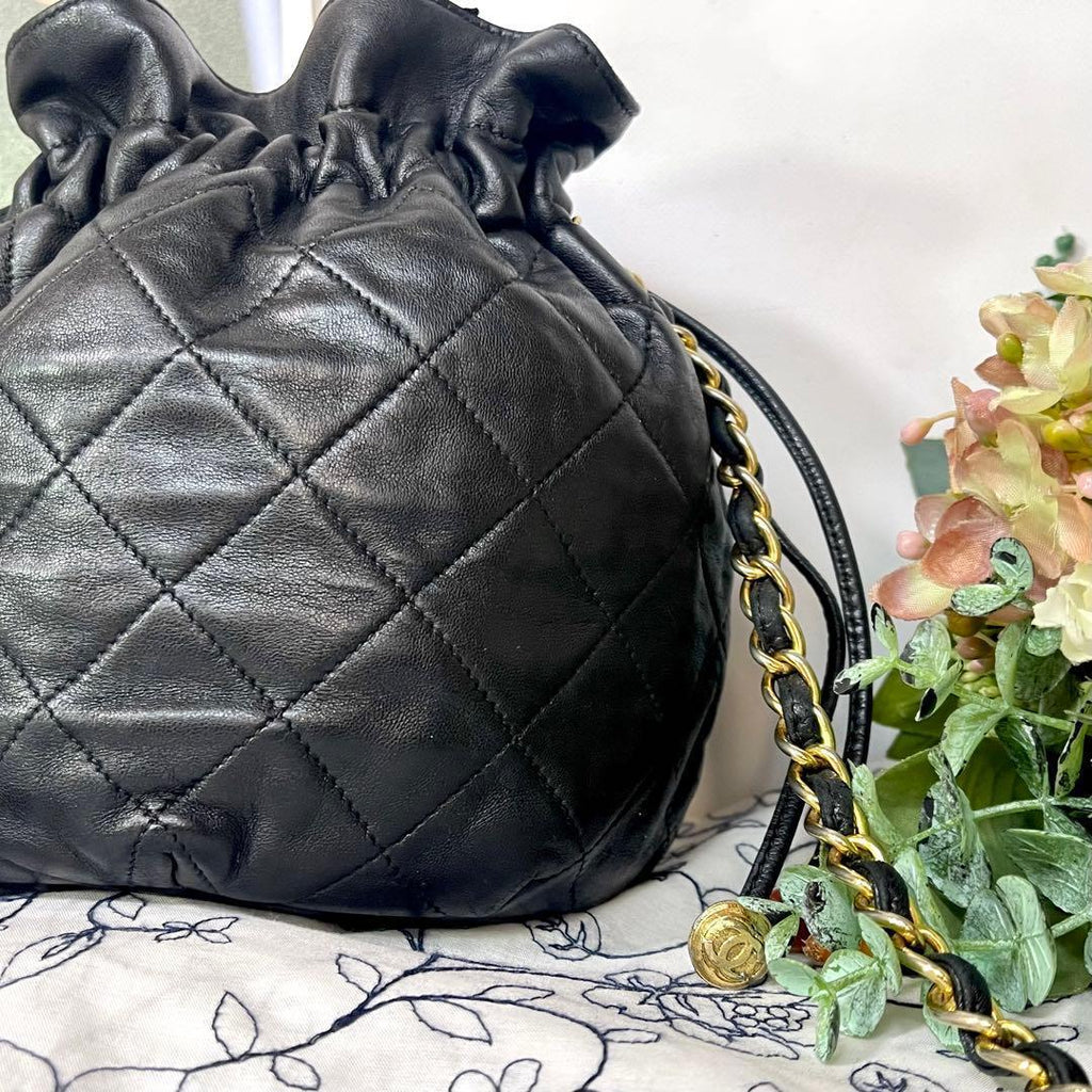 Chanel Quilted Drawstring Vintage Shoulder — view 5