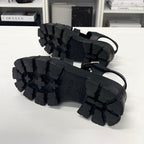 Prada Monolith Ruba Triangle Logo Sandals Black — view 7