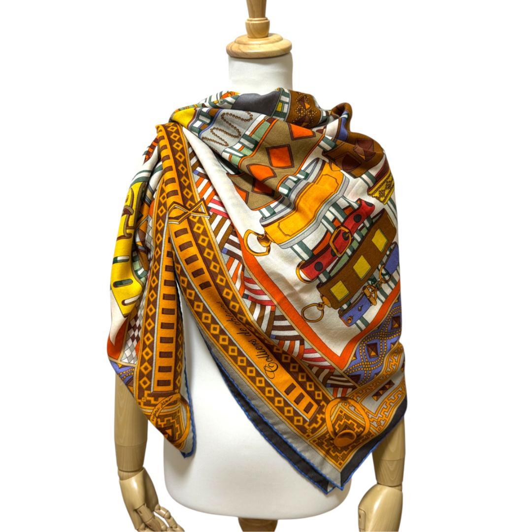 Hermes Carre Geant 140 Collier de Chien Cassisir Shawl Scarf — view 2