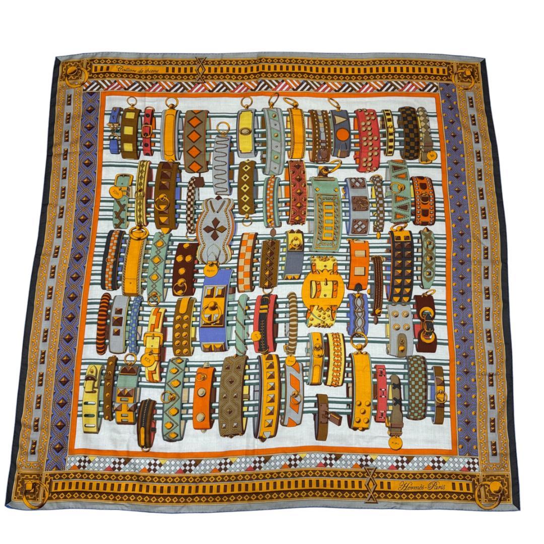 Hermes Carre Geant 140 Collier de Chien Cassisir Shawl Scarf — view 3
