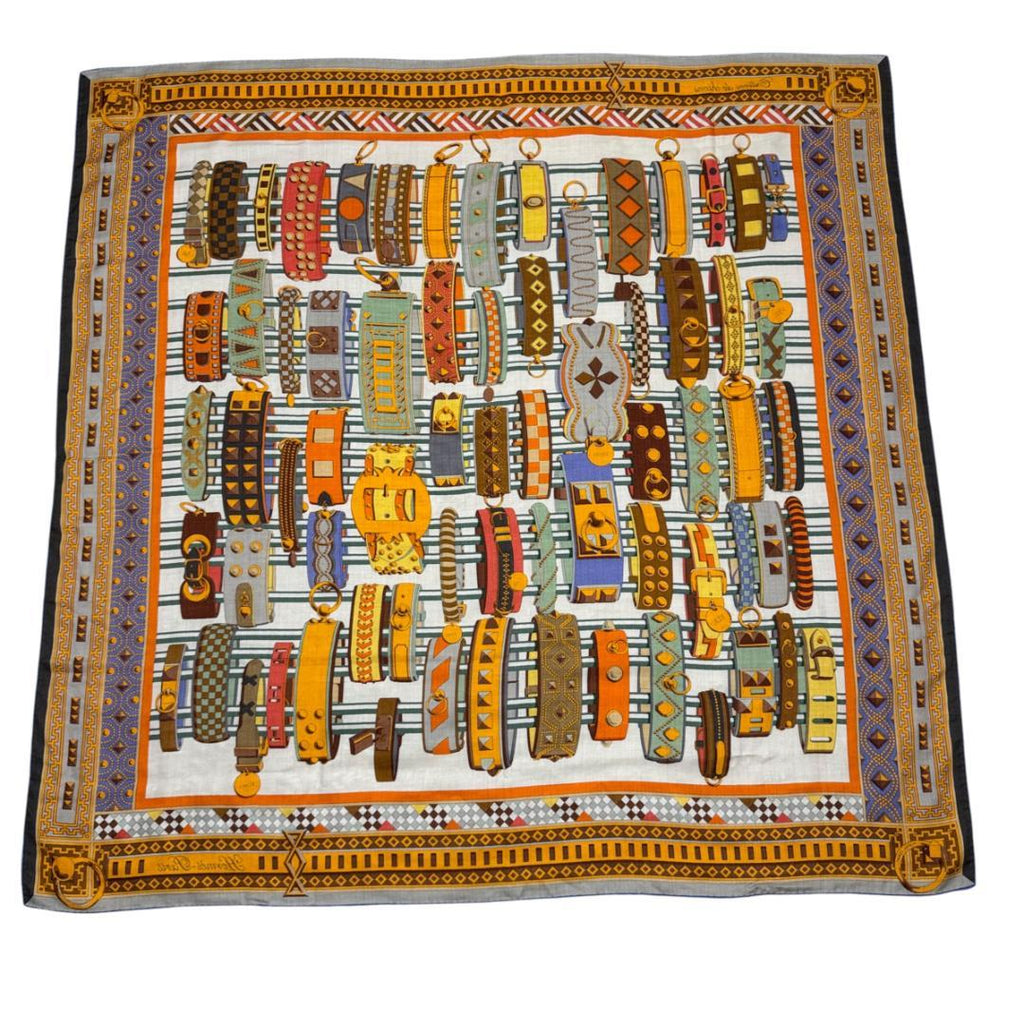 Hermes Carre Geant 140 Collier de Chien Cassisir Shawl Scarf — view 4