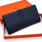 Hermes Bearn Classic Box Calf Navy Wallet Bifold — view 2