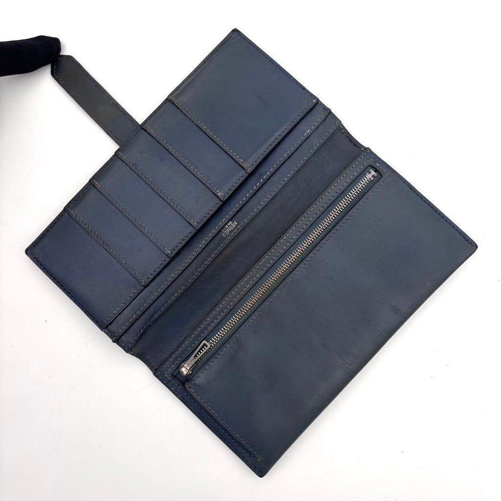 Hermes Bearn Classic Box Calf Navy Wallet Bifold — view 3