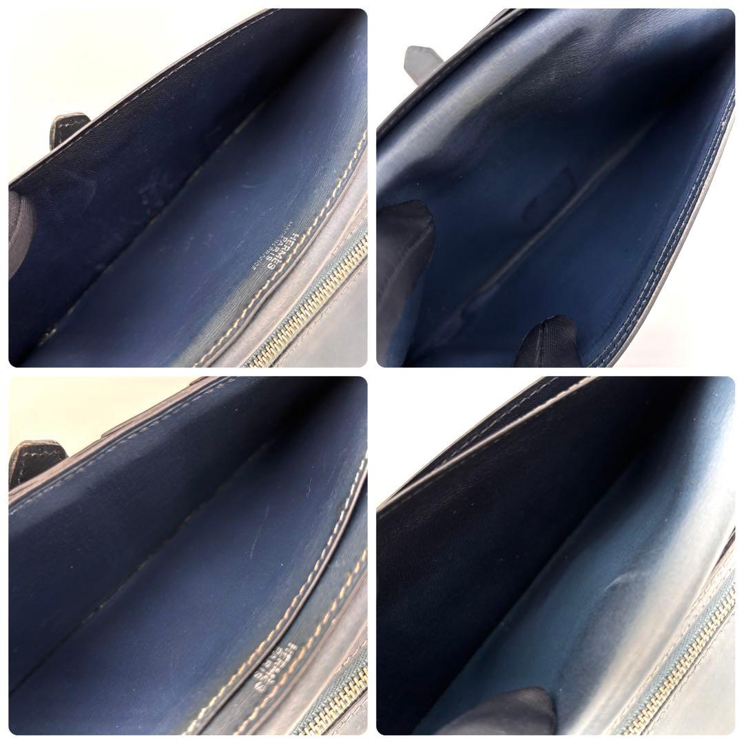 Hermes Bearn Classic Box Calf Navy Wallet Bifold — view 4
