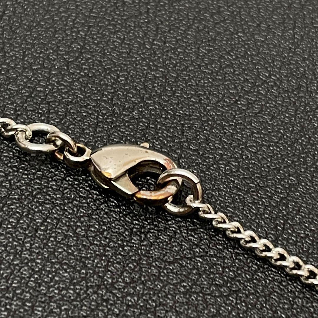Chanel CC Logo Necklace Rhinestone Icon Silver — view 8