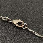 Chanel CC Logo Necklace Rhinestone Icon Silver — view 8