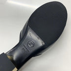 Chanel CC Logo Leather Ribbon Sandals Black — view 8