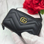 Gucci Key Case Coin GG Marmont Quilted Black Key Holder — view 3