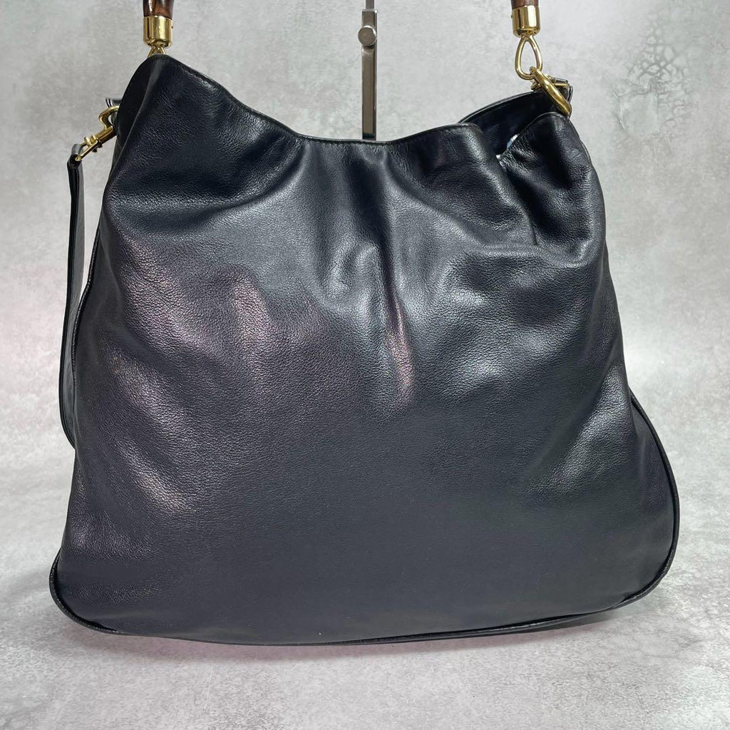 Gucci Shoulder Bag 2-Way Bamboo Black Leather — view 3