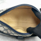 Gucci GG Shoulder Bag Navy Beige Logo Leather — view 6