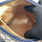 Gucci GG Shoulder Bag Navy Beige Logo Leather — view 7