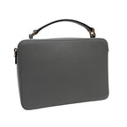 Prada Saffiano Leather Brick Shoulder Bag Gray — view 2