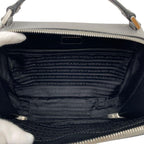 Prada Saffiano Leather Brick Shoulder Bag Gray — view 6