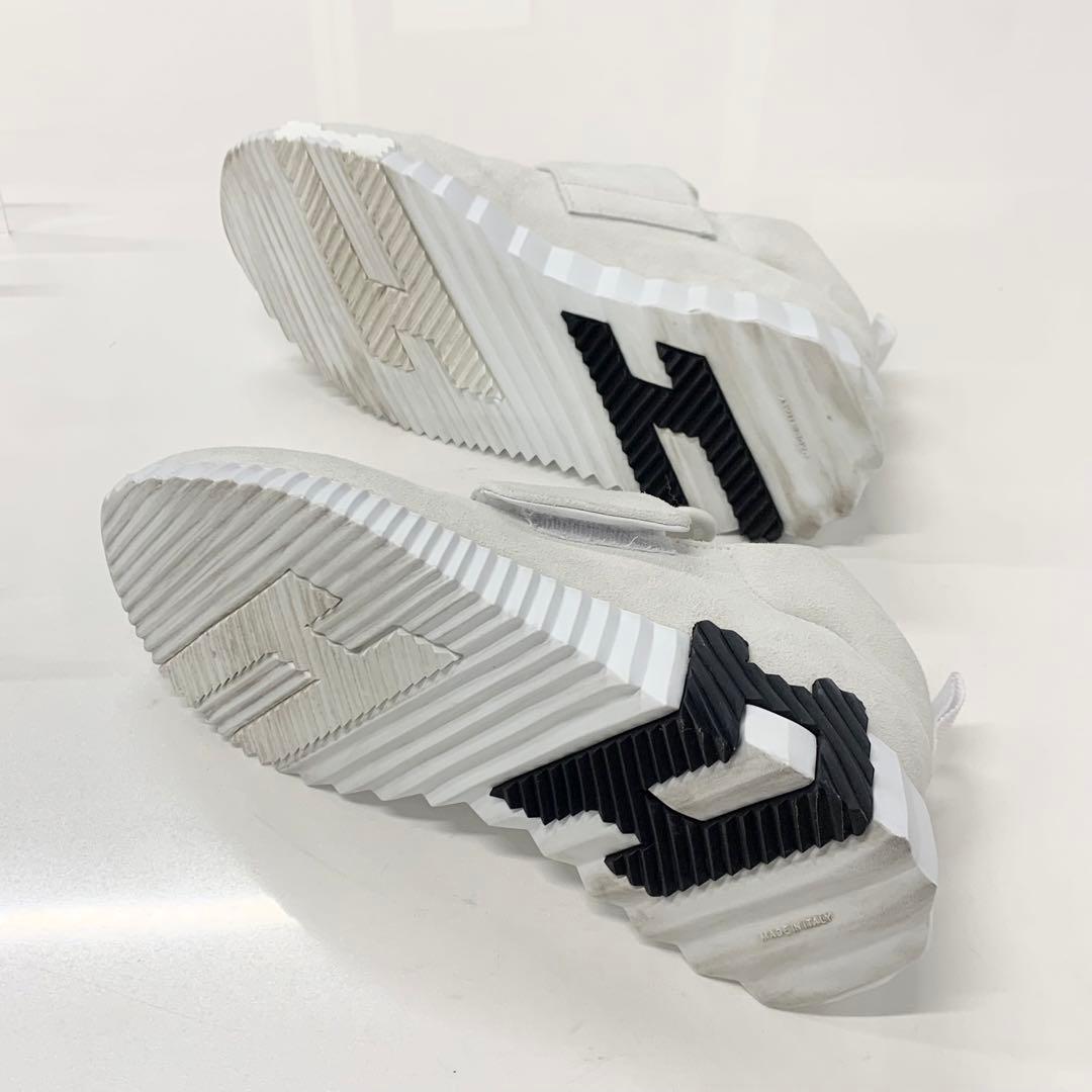 Hermes H Suede Fabric Velcro Sneakers White — view 7