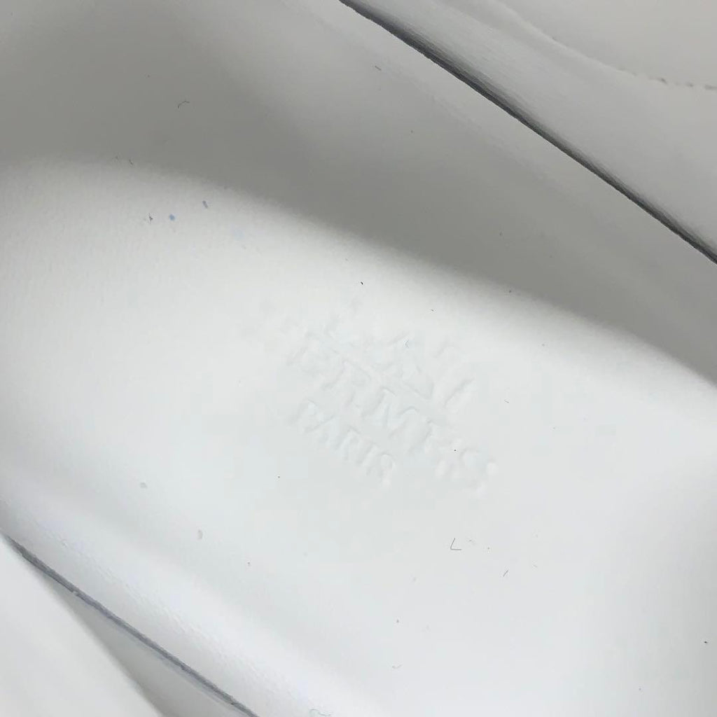 Hermes H Suede Fabric Velcro Sneakers White — view 8