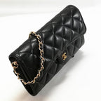 Chanel Caviar Leather Quilted Wallet Black Gold — view 2
