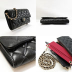 Chanel Caviar Leather Quilted Wallet Black Gold — view 3