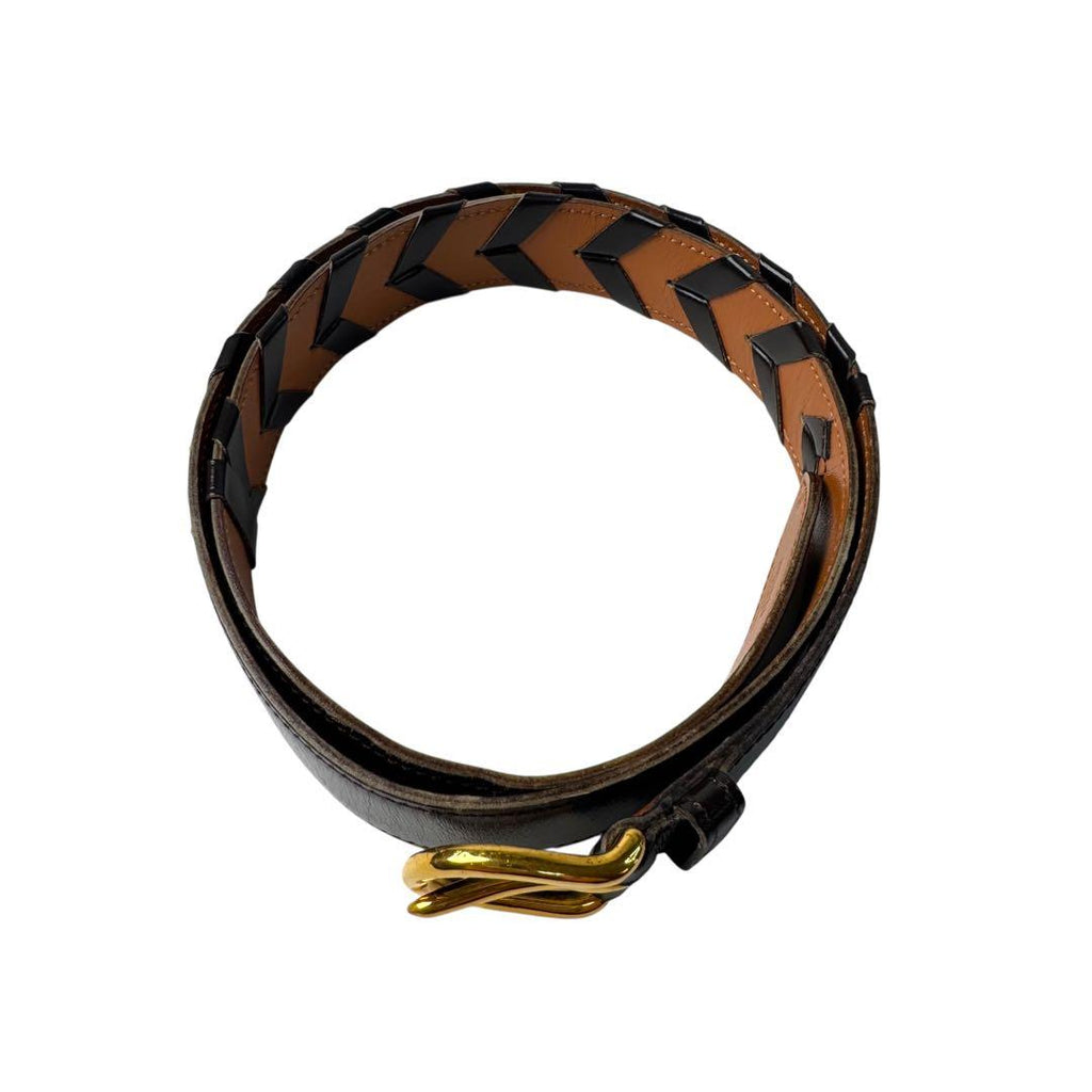 Hermes Belt Leather Black V Stitch Vintage — view 6