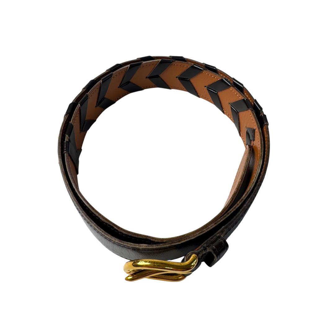Hermes Belt Leather Black V Stitch Vintage — view 6