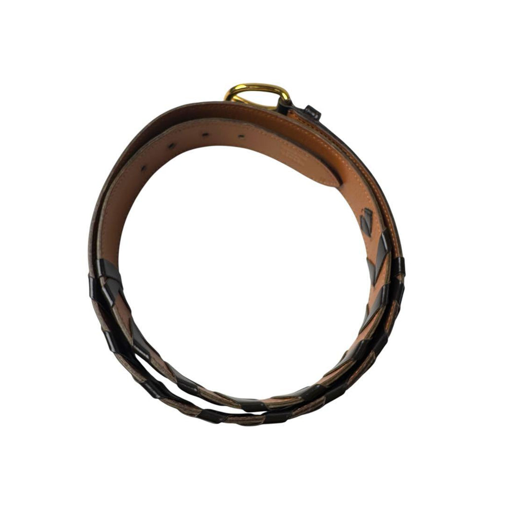 Hermes Belt Leather Black V Stitch Vintage — view 7