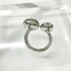 Loewe Anagram Ring Rhinestone Silver