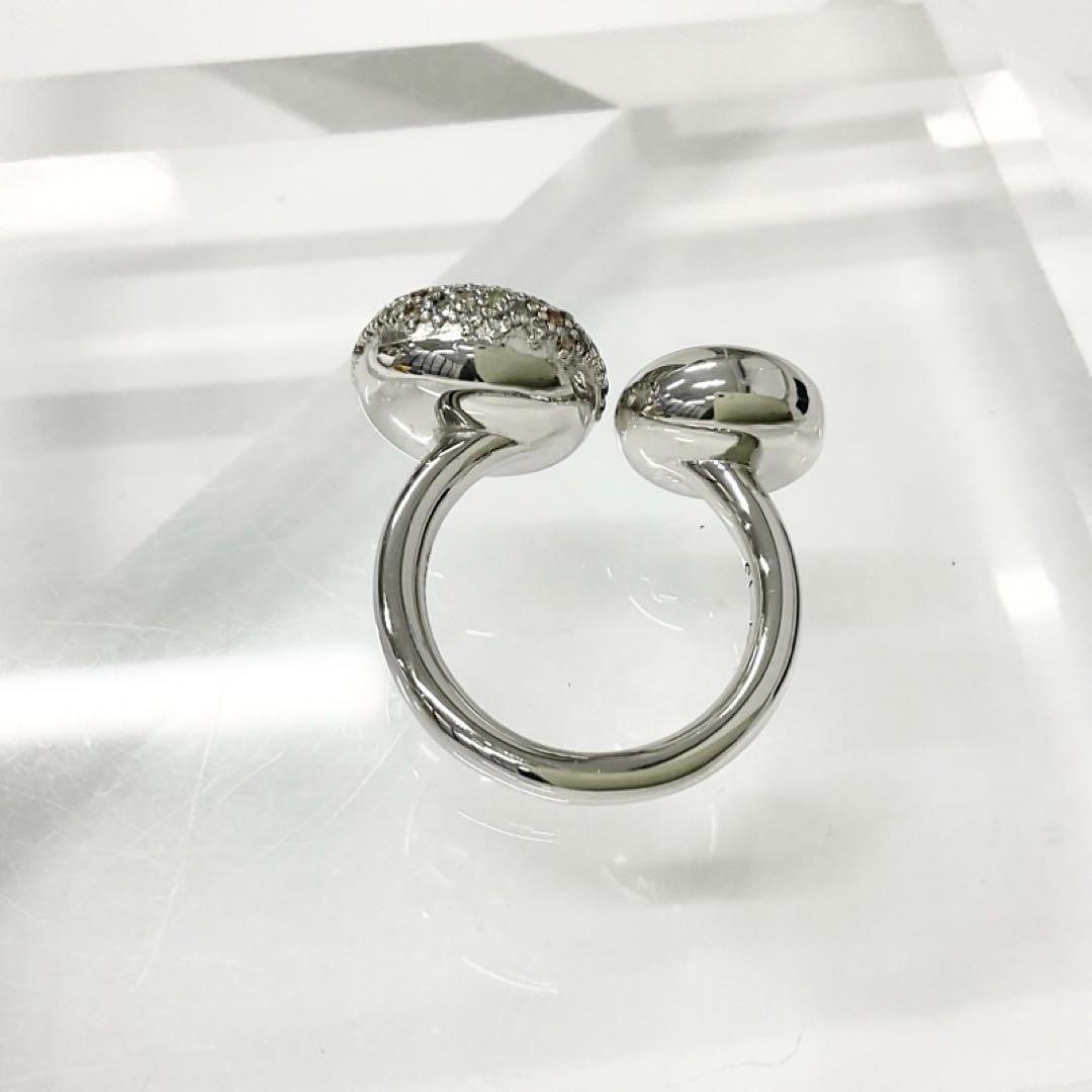 Loewe Anagram Ring Rhinestone Silver