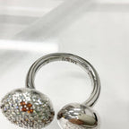 Loewe Anagram Ring Rhinestone Silver