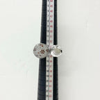Loewe Anagram Ring Rhinestone Silver