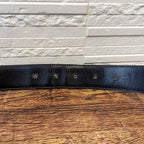 Celine Leather Triomphe Buckle Gold Belt Black — view 5