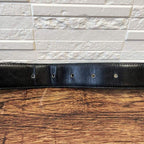 Celine Leather Triomphe Buckle Gold Belt Black — view 6