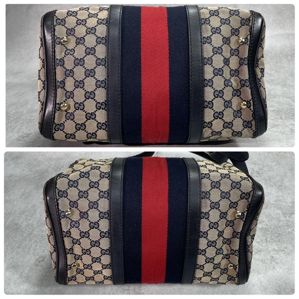 Gucci GG Sherry Line Boston Bag 2-Way Navy — view 8