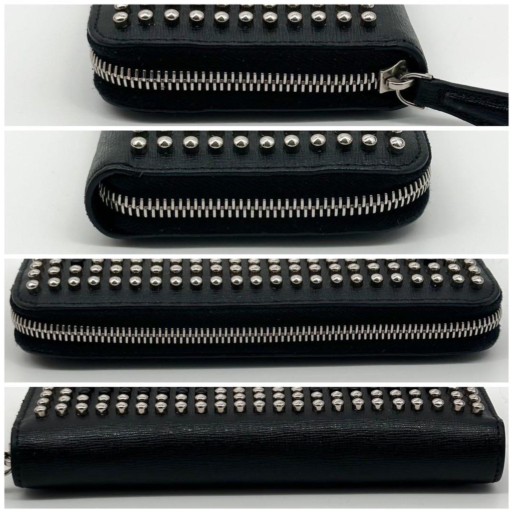 Fendi Bugs Eyemon Star Studs Zip Around Wallet — view 4