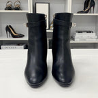 Hermes Saint Germain Kelly Leather Short Boots Black — view 4