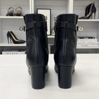 Hermes Saint Germain Kelly Leather Short Boots Black — view 6