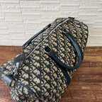 Dior Trotter Canvas Leather Boston Hand Bag All Over Pattern — view 4