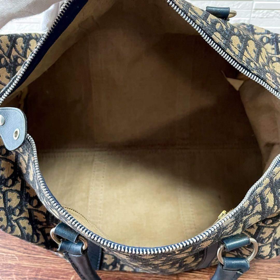 Dior Trotter Canvas Leather Boston Hand Bag All Over Pattern — view 8
